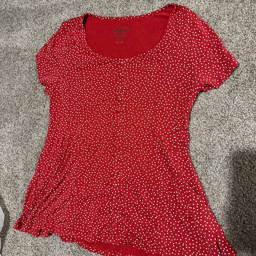 Torrid Red Top with White Dots size 0